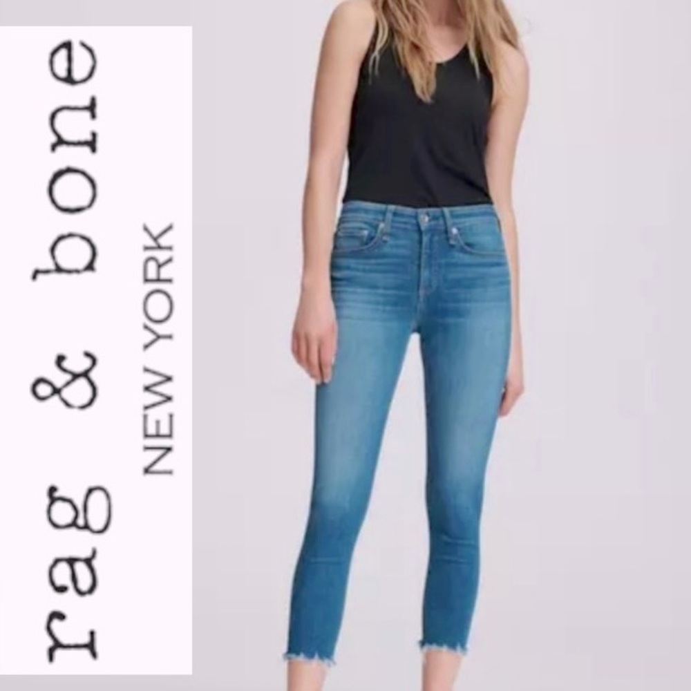 🆕 RAG & BONEWomens Cate Mid Rise Ankle Skinny Jeans Denim C:Flint SZ:25 NOW$56